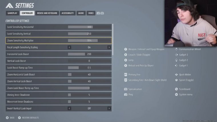 controller settings